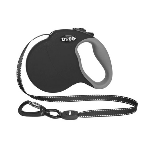 Doco Day Adventure Retractable Leash Medium 5m Black