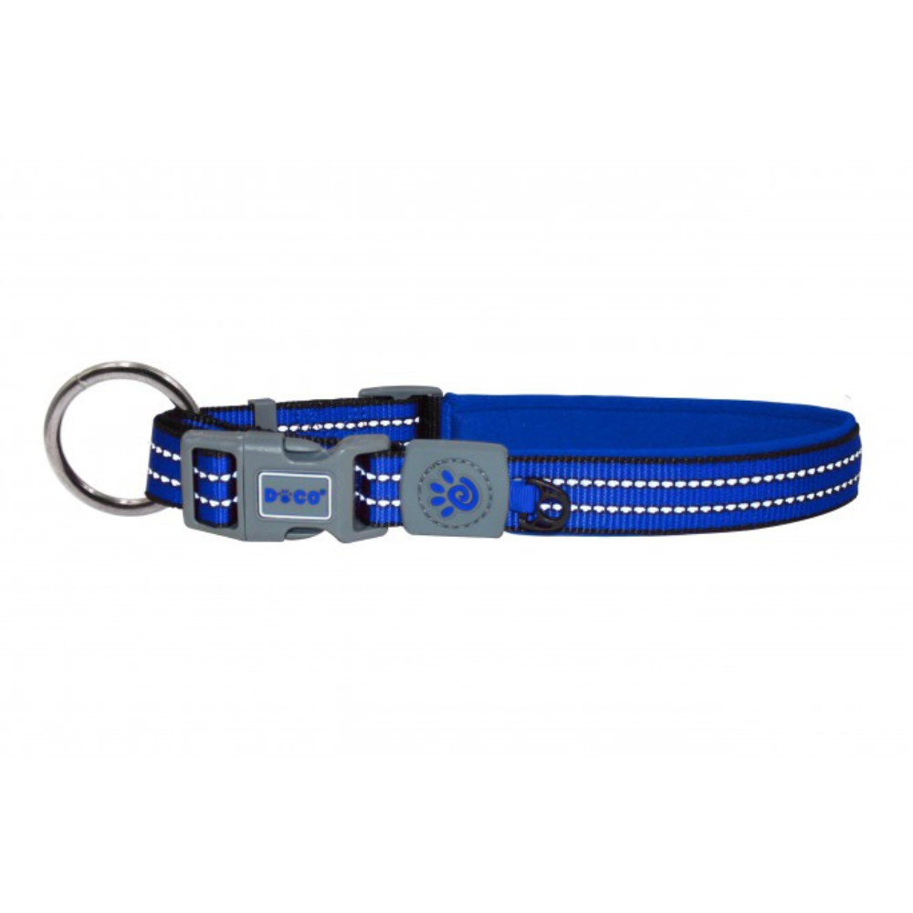 DOCO VARIO O - Ring Collar With Reflective Stitching L Blue